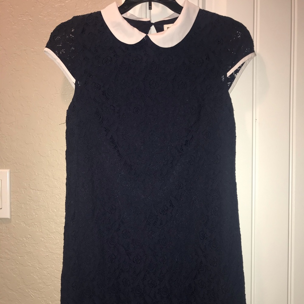 Navy Blue/ White Collar Mini Dress (M)